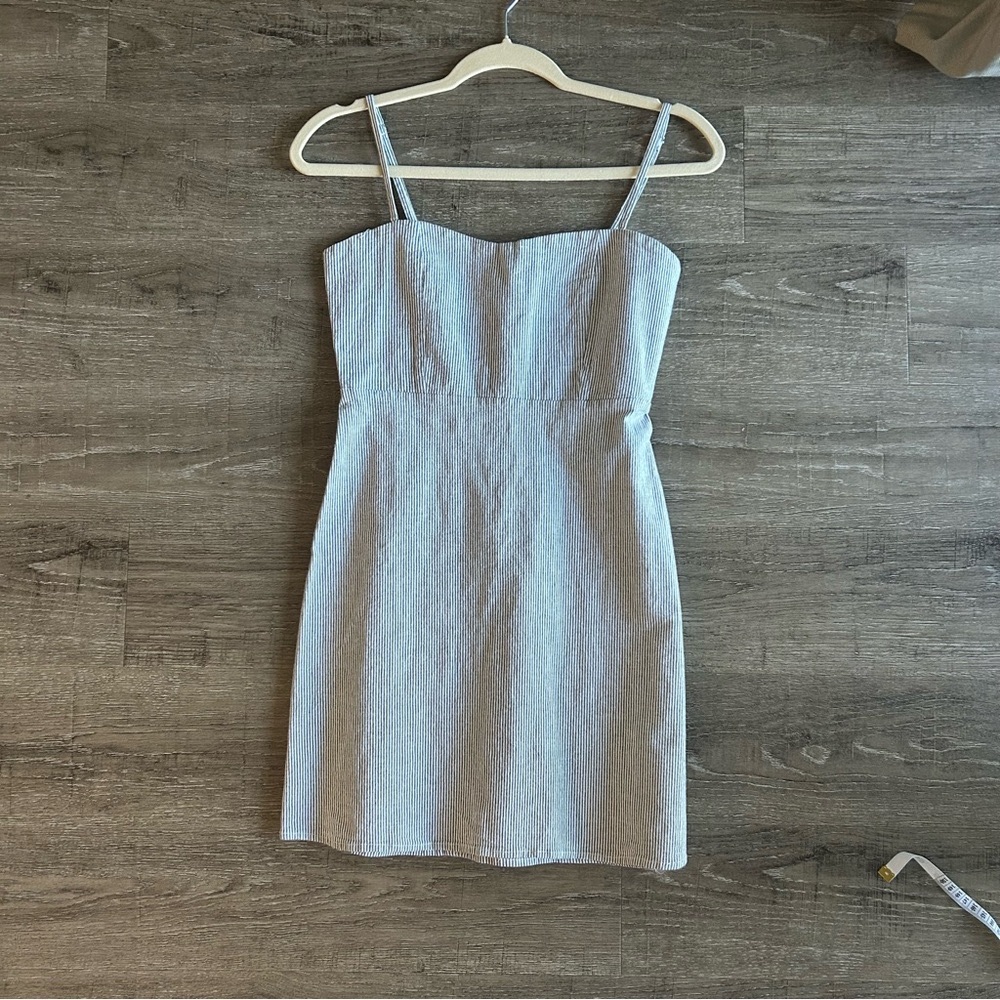 Blue and White Stripe Sundress Brandy Melville Pinstripe Mini Dress